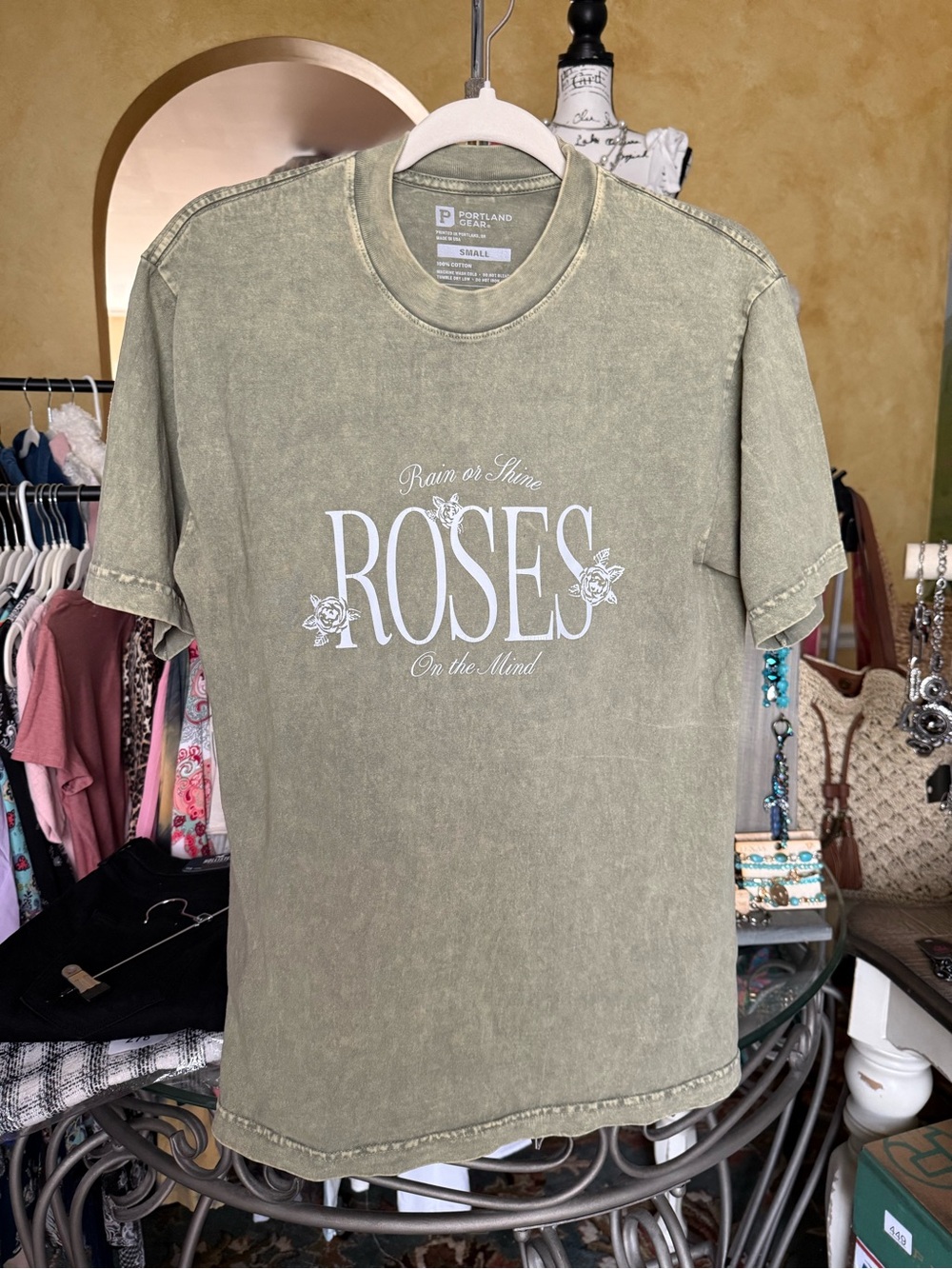 Olive 'Roses' Graphic Tee